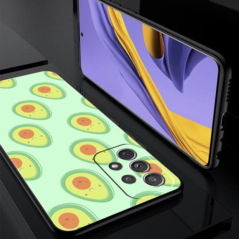Cute Avocado Phone Case for Samsung Galaxy A55 A35 A17 A07 A15 A13 A25 A51 A71 A72 A73 A32 A52 A52S A41 5G Soft TPU Shell Fundas