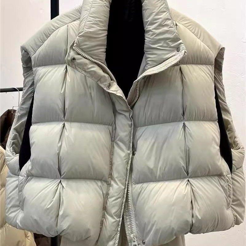 2025 autumn and winter new vest European fashion foreign style thickened vest warm short down cotton jacket