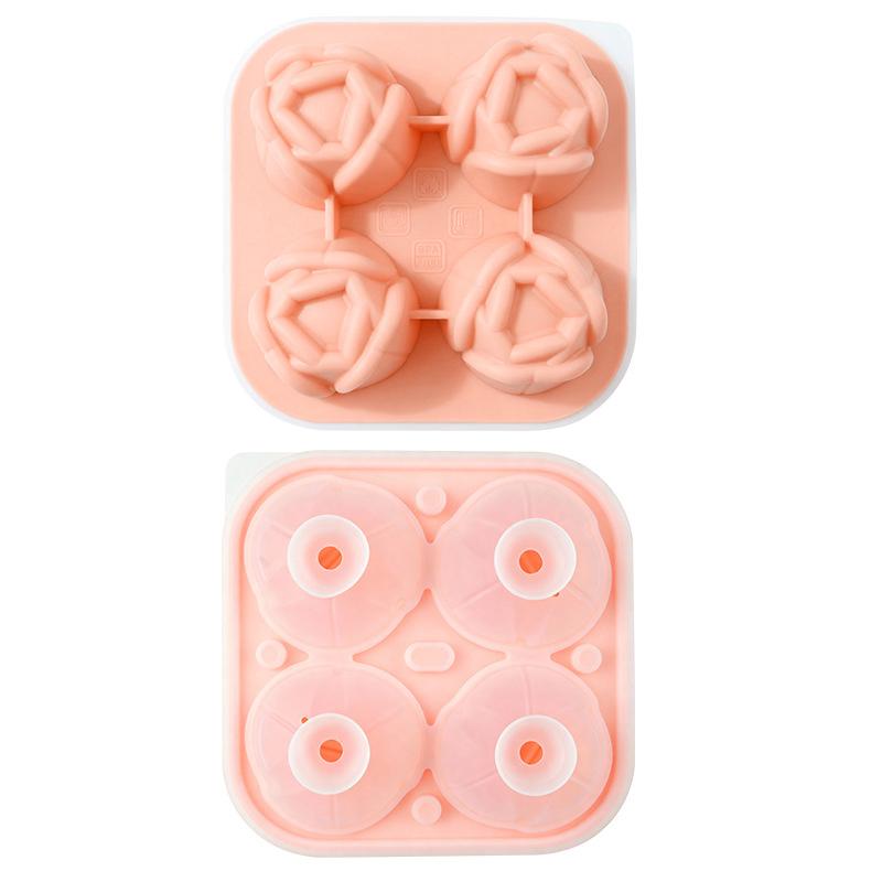 Tulip Ice Cube Mold, Tulip Shapes Ice Cube Tray, Silicone Ice Mold Fun Shapes, 4 Tulip Ice Balls For Chilling Cocktails Drinks