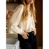 JKASHDK Women's Fashion Casual Spring Autumn Solid Color Print Long Sleeve V-Neck Blouses & Shirts