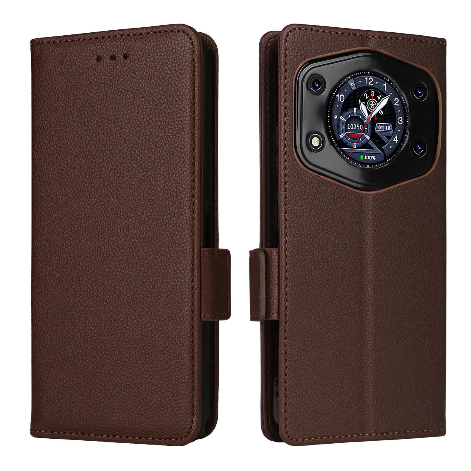 

Чохол-відкидка для телефону Cubot A30 зі штучної шкіри, повний захист корпусу [блокування RFID] for Cubot A30 коричневий