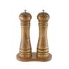 Wooden Pepper Mill Set of 2 with Base, Premium Ceramic Grinder Core, Adjustable Coarseness for Salt & Spices, Kitchen Tool