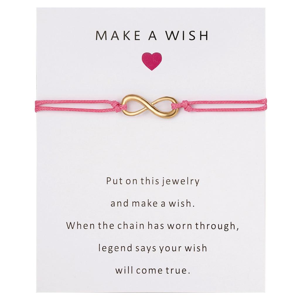 Lucky Hand String Bracelets With Heart Paper Card For Travel Gift