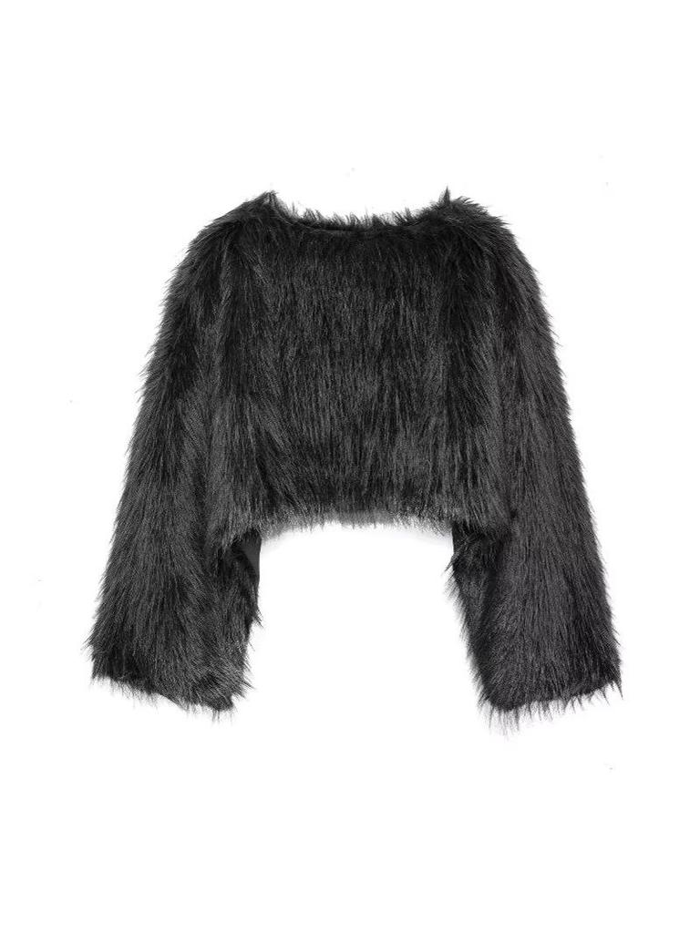 Women's High-End Faux Fur Pullover Coat - Autumn/Winter Versatile Short Style