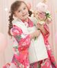 Shichigosan girls kimono plain full set 753 Yumemi peach purple [KYOETSU] [Kyoetsu] 3-year-old set, hifu, accessories, (5. flower, 90-100cm)