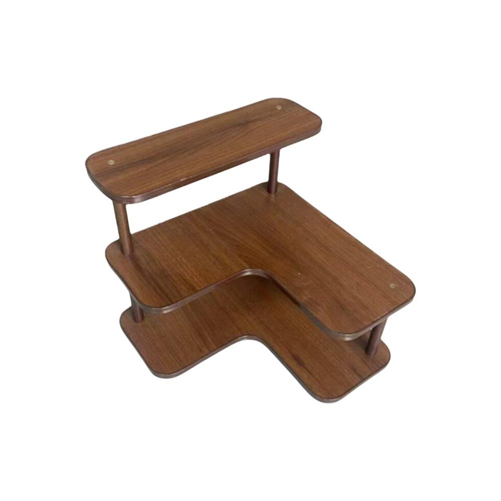 Rounded Edges Corner Desktop Shelves L-Shaped Cup Storage Rack Perfume Display Stand Coffee Corner