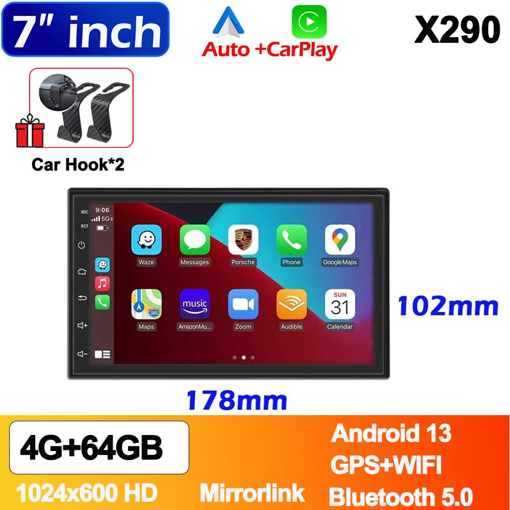 7/9/10inch Universal Android 13 Car Radio 64G Autoradio Wireless Carplay Android Auto 2Din Car Radio GPS BT Central Multimedia