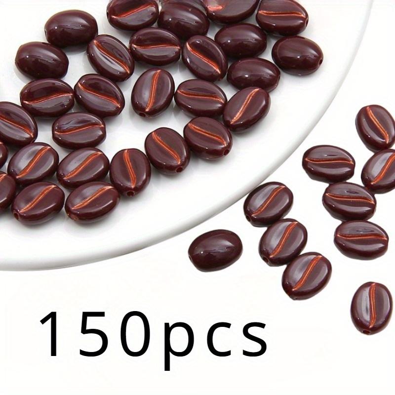 150 Acryl-Kaffeebohnen-Perlen, lose Perlen für DIY-Armbänder, Halsketten und Schmuckherstellung