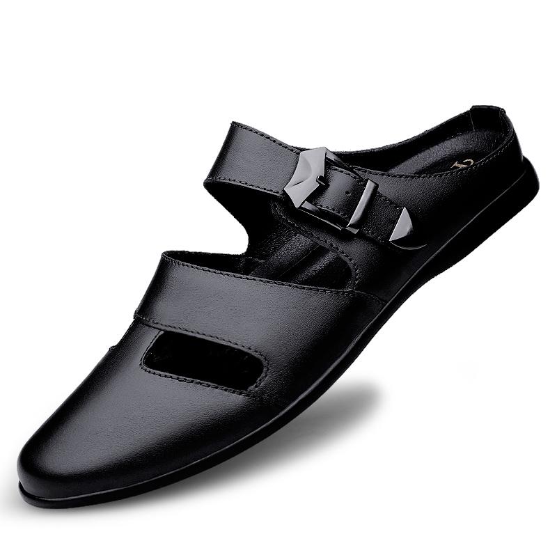 Fashion Summer Men's Leather Shoes Comfortable and Breathable Quality Style Black Brown Outdoor Fashion Street Daily Adult Shoes