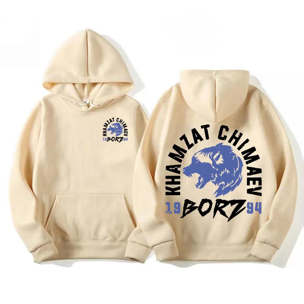 Pánské retro sportovní oblečení Khamzat Chimaev Harajuku s potiskem borz. Neformální streetwear na podzim a zimu