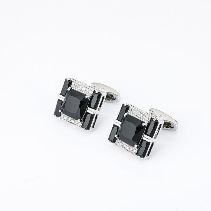Square Black Zircon Metal Cufflinks High-end Fashion Men s Shirt CS-0042