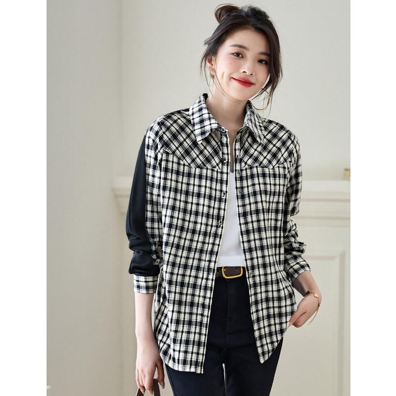 ORIGIN Loose Fit Plaid Long Sleeve Cardigan S