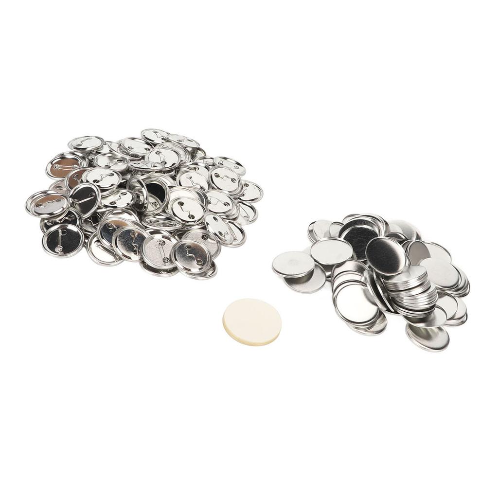 100 Set Pin Back Button Parts Sturdy Metal Plastic Rustproof Smoothing Button Making Supplies for Badge  