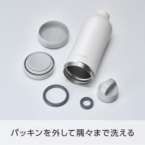 [So Washable Bottle] Doshisha Stainless Steel Water Bottle, 800ml, Vacuum Insulated, Keeps Drinks Hot or Cold, Easy To Wash, White, Sokomo