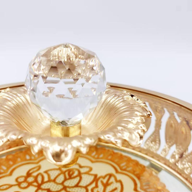 Kreativní skleněná úložná nádoba Prolamovaná kovová mísa na ovoce s víkem Domácí šperky Kosmetika Aromaterapie Úložný podnos Domácí dekorace Dárky