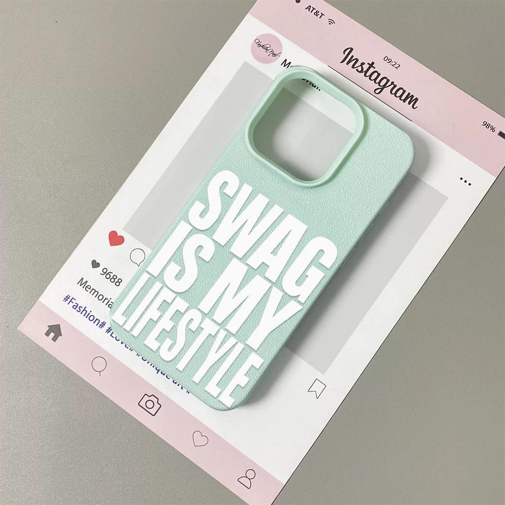 Swag Lifstyle Case For IPhone 17 16 15 14 13 12 11 Pro Max Silicone Leather Cover Iphone 13 15 16 17 Air Pro Max TPU Cover