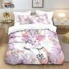 Kids Girls Unicorn Pink 3D Bedding Set Duvet Cover,Cartoon Bedcllothes Animal Printed Queen King Size Home Duvet Cover with Zip