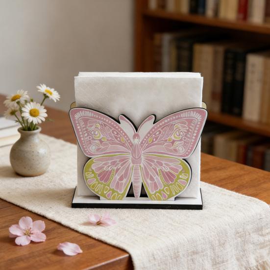 Wood Napkin Holder for Table, Wooden Paper Towel Holders for Kitchen, Standing Napkin Dispenser for Kitchen Dining Room Party Use, Kitchen Table Decor