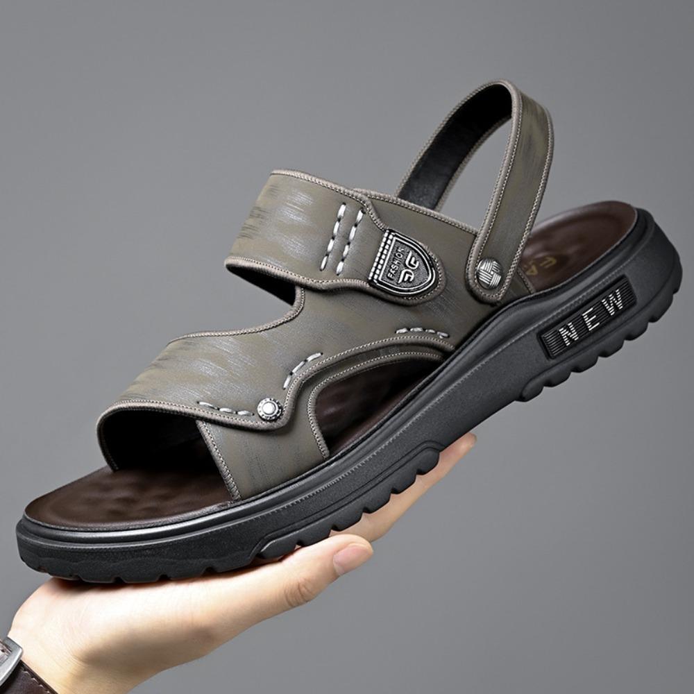 Men Sandals Thick Sole Comfortable Outdoor Slip on Shoes with Soft Latex Insole for Beach Walking