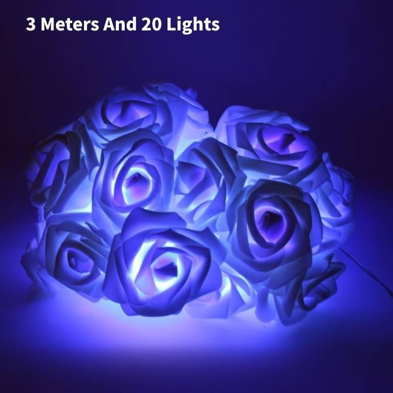 Romantische LED Rosen Lichterkette Warmweiß Batteriebetrieben Deko für Hochzeiten und Heiratsanträge