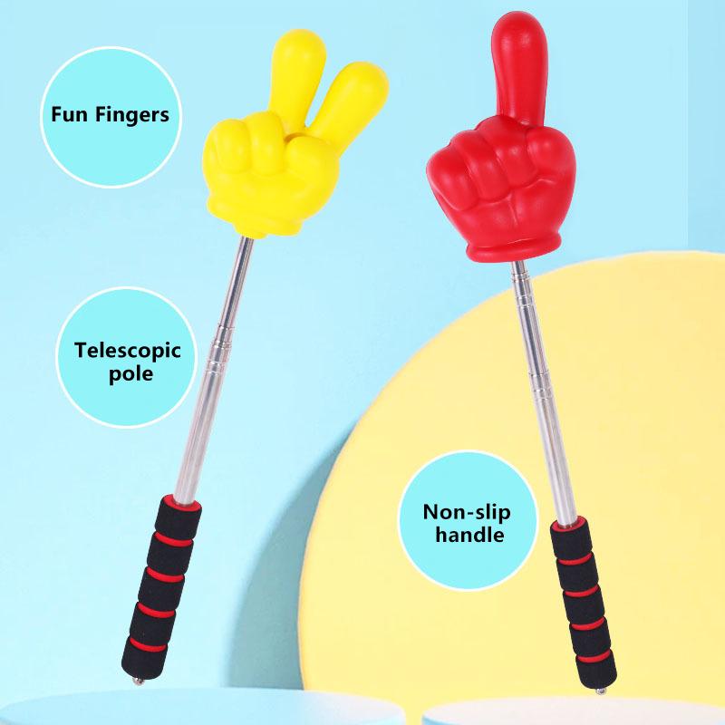 Stainless Steel Finger Reading Sticks Telescopic Rod Finger Design Teaching Stick Educational Learning Toys Students 1/2PCS