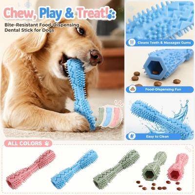 Dog Chew Toy Durable Rubber Dental Stick for Teeth Cleaning and Slow Feeding Interactive Pet Toy for Aggressive Chewers