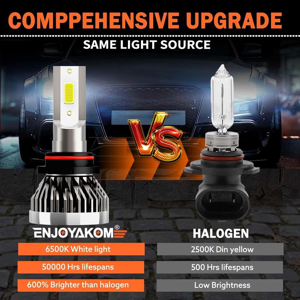 9005 + H11 + 5202 LED Fog Light Bulbs Fit For 2007-2013 GMC SIERRA 1500 2500 3500 LED Bulbs 6000K Cool White, Pack Of 6