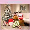 Christmas Theme Deer Bell Gingerbread Man Santa Claus Plush Doll Toy Pillow For Festive Atmosphere And Childrens Gift