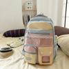 College Colorblock Schultasche Damen Reiserucksack Leichtgewichtiger Klassenrucksack