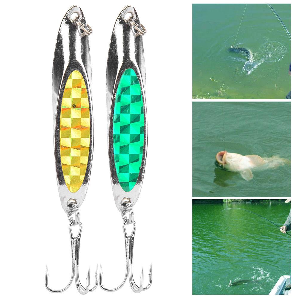 5 pcs Colorful Sequin Metal Artificial Fishing Lure Bait Sea Fishing Tackle Hard Lures with Hooks