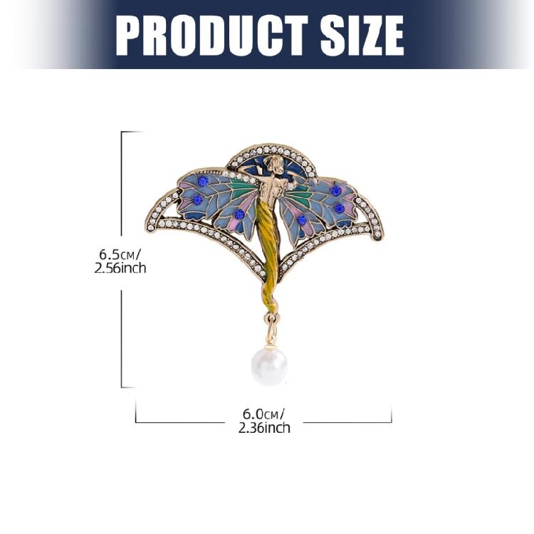 Elegant Rhinestones Pearls Butterfly Brooch Vintage Enamel Design Corsage Pin Women Chest Accessory Gift