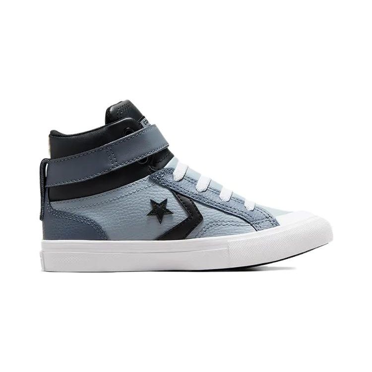 Converse Pro Blaze Strap Leather High PS Heirloom Silver Kids Sneakers Blue Black White A05519C