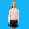 100% Cotton Teenage Kids Knit Vest Boys & Girls School Uniform Sweater Vest V-neck Pullover Preppy Style Children Top Clothes