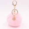 Snowflake Fur Ball Key Chain Bag Charm Plush Ball Keyring Fashion Pompom Pendant  Women Girls