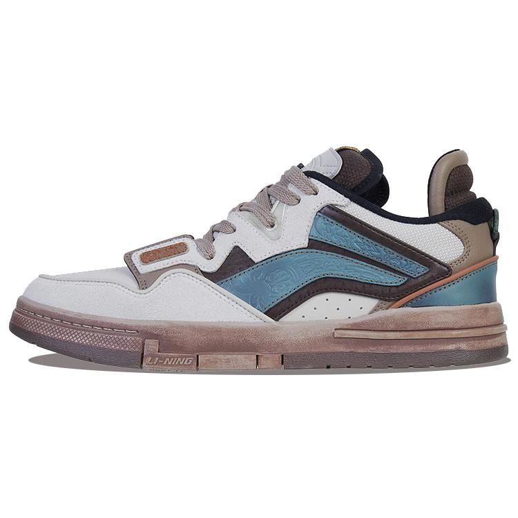 

Новые LiNing Wave Pro Бронзовые Противоскользящие и Износостойкие Легкие Низкие Кеды для Скейтборда Мужские Синевато-Коричневые AECT059-1 44