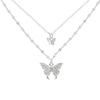 Elegant Necklace For Women Butterfly Necklace Shiny Double Clavicle Chain Pendant Anniversary Gift Jewelry Collares