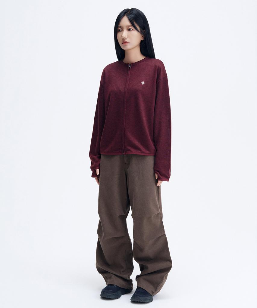SLOW RECORD HOUSE Double Pintuck Cotton Pants_Brown