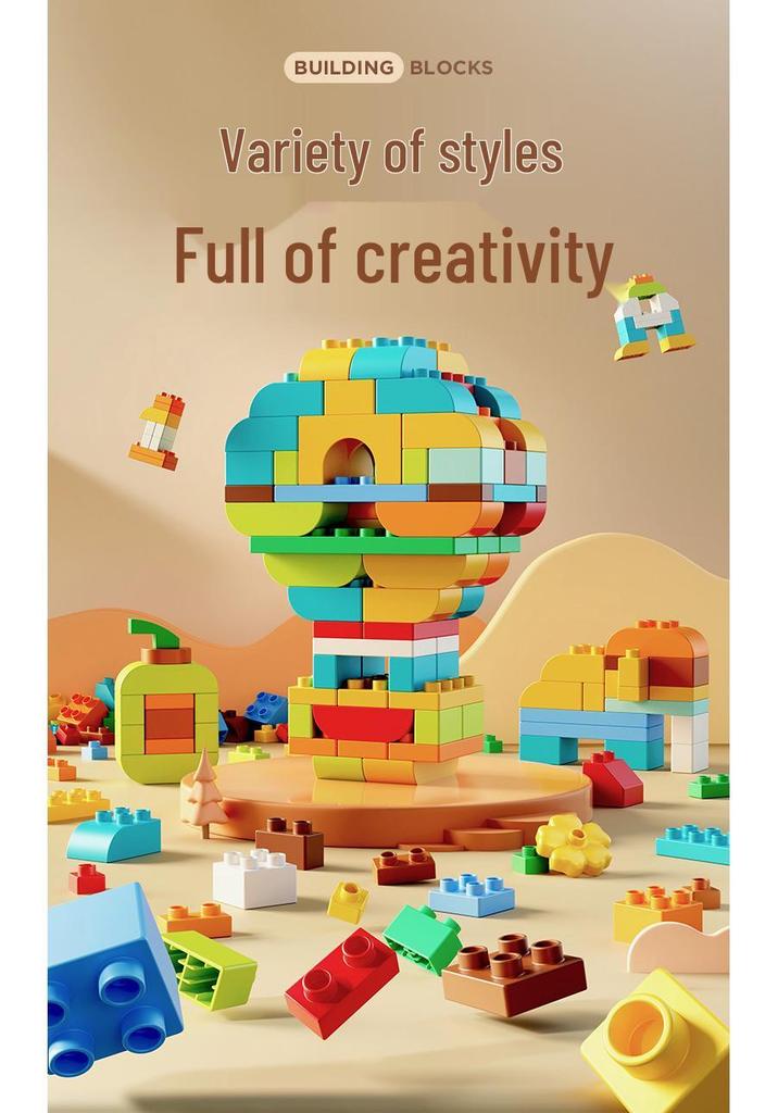 Universal Large Particle Creative Building Blocks for Toddlers Aged 3-6 - Educational Toy & Teaching Aid Gift