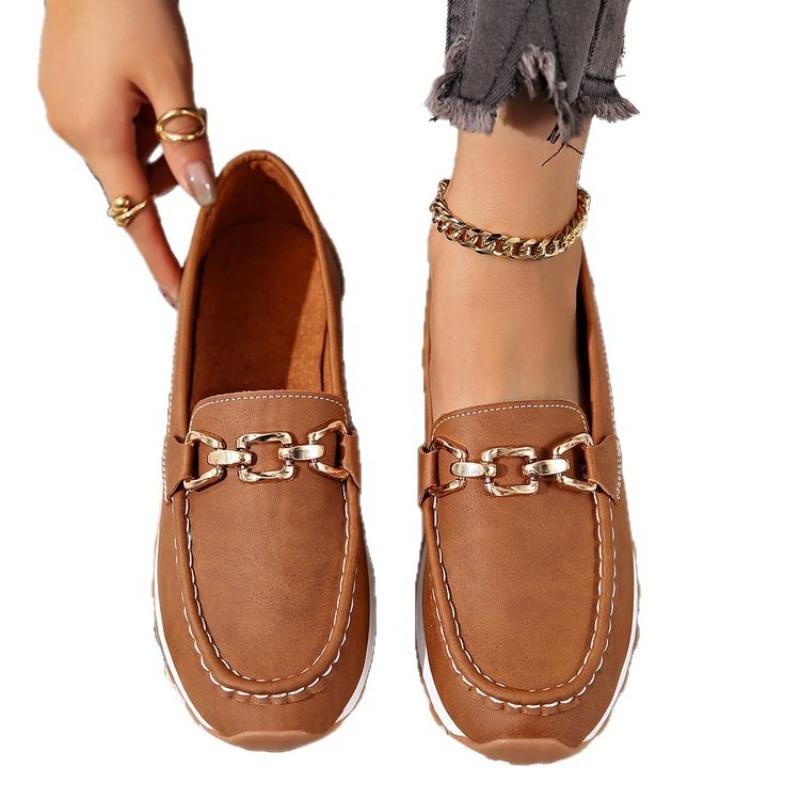 Women's Retro Slip-On Loafer Flats, Comfortable Driving Moccasins, Plus Size Casual Shoes for Spring Fall