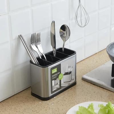 Stainless Steel Utensil Holder Chopstick Spoon Storage Rack Box Kitchen Cutlery Organizer Drying Tableware Container Basket