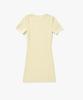 Plack Woman Ribbed Knit Mini Dress Light Yellow