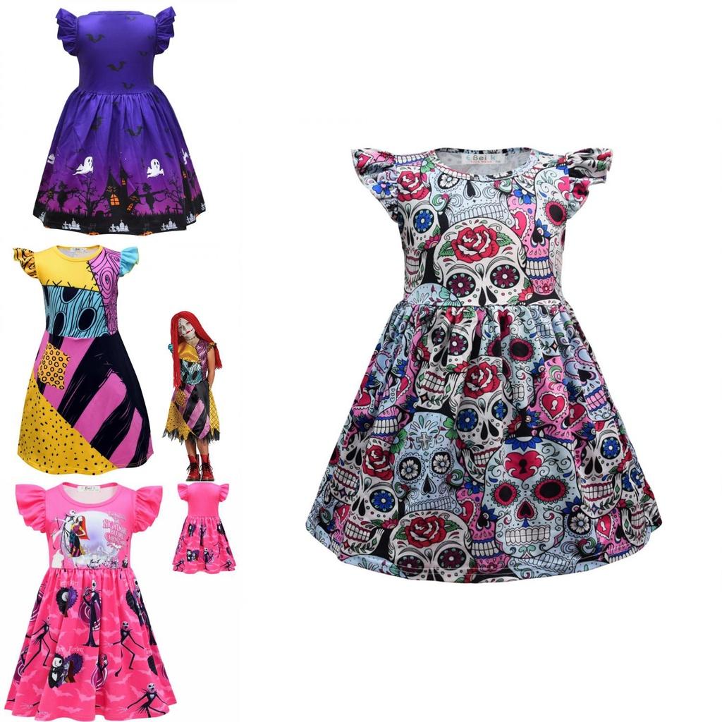 Girls Princess The Nightmare Before Christmas Dress Halloween Cosplay Skirt