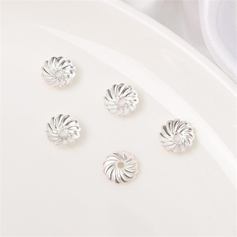 14K Gold Filled Flower Cap Bracelet DIY Jewelry Accessories with White Gold Beaded Spacers