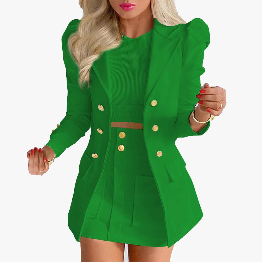 Moda Versatile Abito e Gonna Coordinati Stile Casual da Donna Bottoni Aperti Ombelico Corto Abito Multipezzo