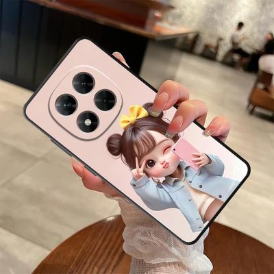 Cartoon Cute Girl Black Soft Phone Cover Case for Xiaomi Redmi Note 9 10 11 12 Pro 11s 7 8 12s 10S 13 14 Pro Plus 9S