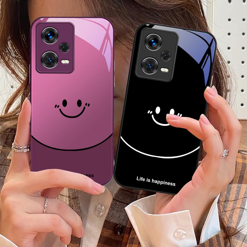 Life is about being happy For Redmi Note 10 10T 11 12 13 14 11T 11S 12 14 Pro Plus A4 14C A3 A3x K40 Gaming Tempered Phone Case