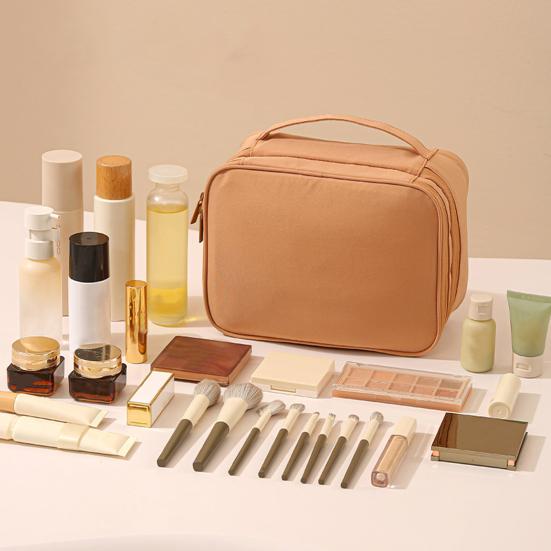 Reise-Kulturtasche für Damen Groß Wasserdicht Oxford-Gewebe Kosmetik-Organizer-Tasche mit Griff