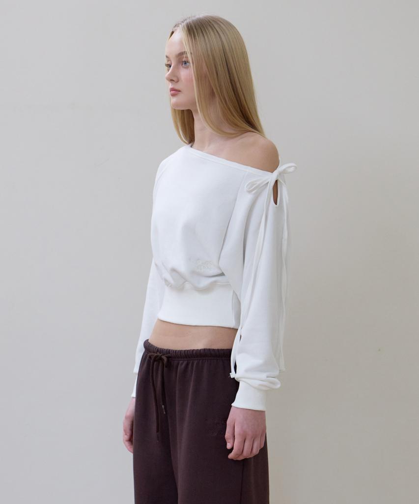 Rosefranz Wide Off-Shoulder Sweatshirt [Ivory]
