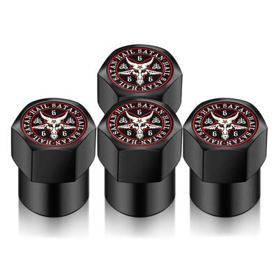 4PCS DIY Universal For Hail Satan Shape Car Wheel Tire Air Valve Caps Stem Car Stickers For Cars Motor Auto Accessories Decor Gift