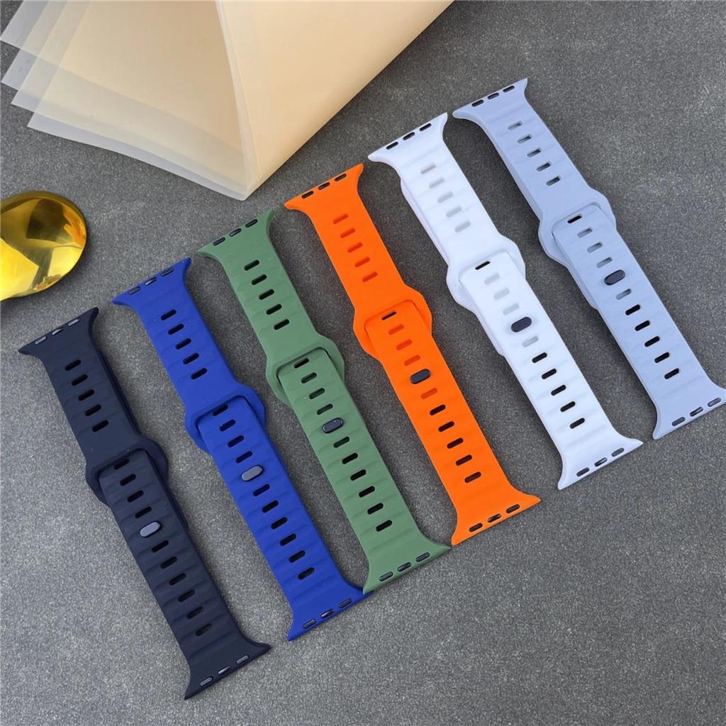 1Pc Sport Band Compatible with iWatch Series 11 10 9 8 7 6 5 4 Ultra 3 2 1 SE Soft Silicone Waterproof Replacement Strap